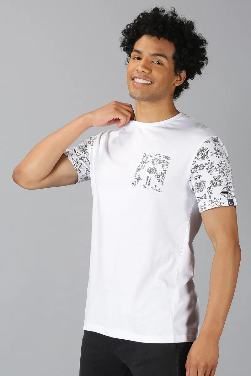 Cotton Graphic Print T-shirt for Men - URGEAR (Style urg000379) - White