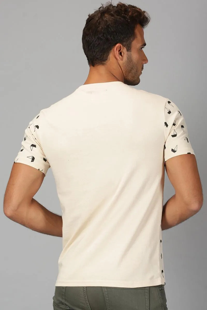 Men's Cotton Printed T-shirt - URGEAR (Style urg000381) (White)
