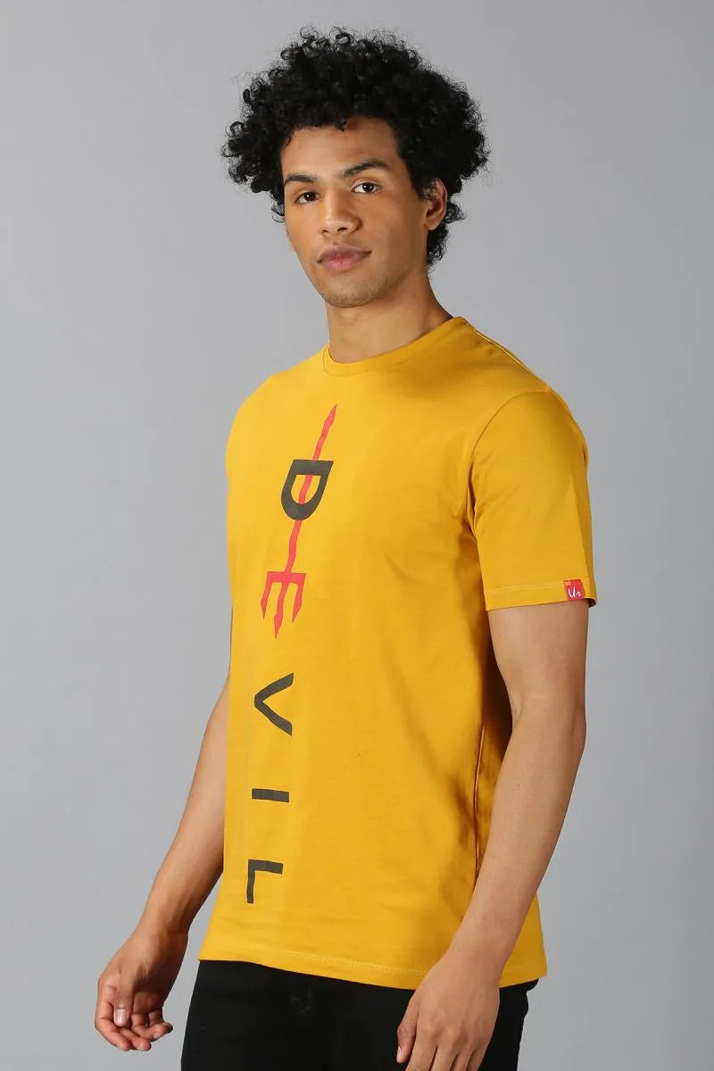 Men's Graphic Print T-shirt - URGEAR - Yellow