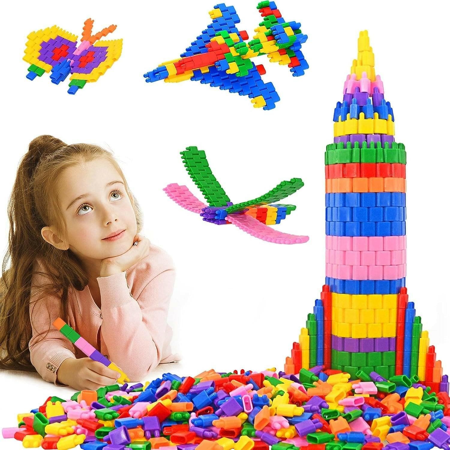 Humming Bird Bullet Building Blocks for Intelligent Kids Creative Bullets Blocks 250 Pcs (Multi Color) - HalfPe