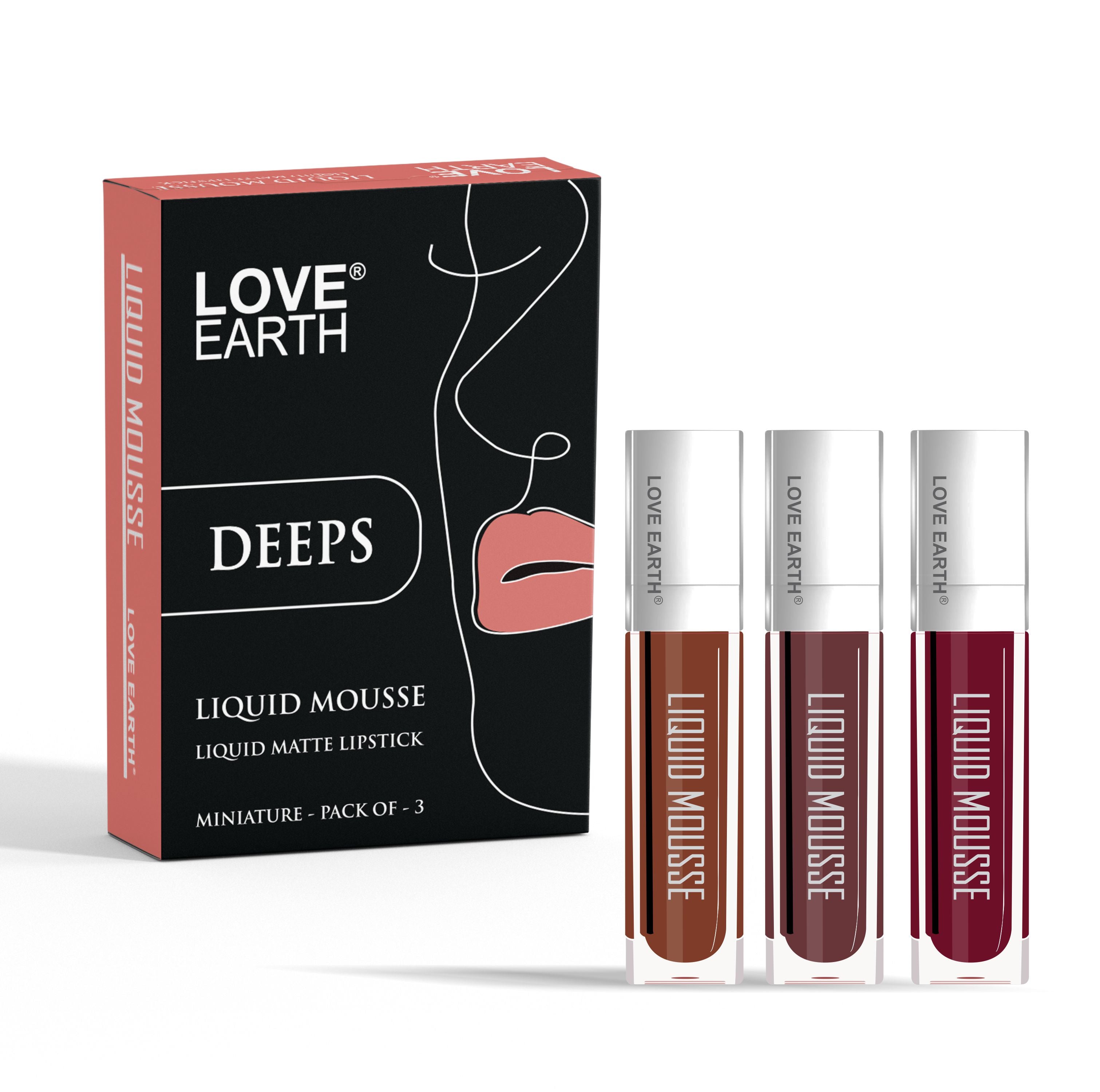 Liquid Mousse Lipstick Deeps- Pack Of 3