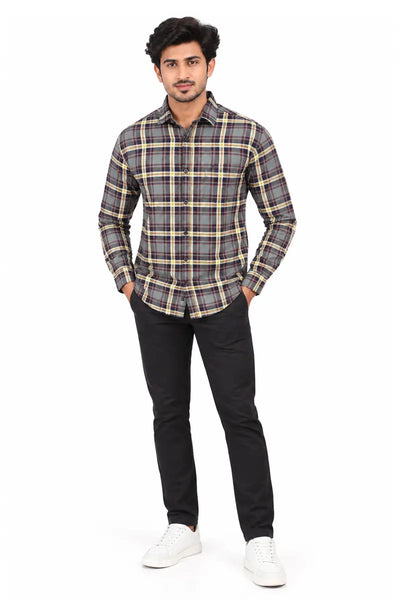 Cotton Checkered Casual Shirt for Men