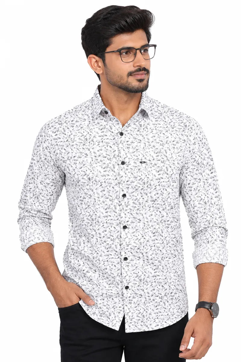 Cotton Floral Print Shirt for Men - JakJow (Style men001192)