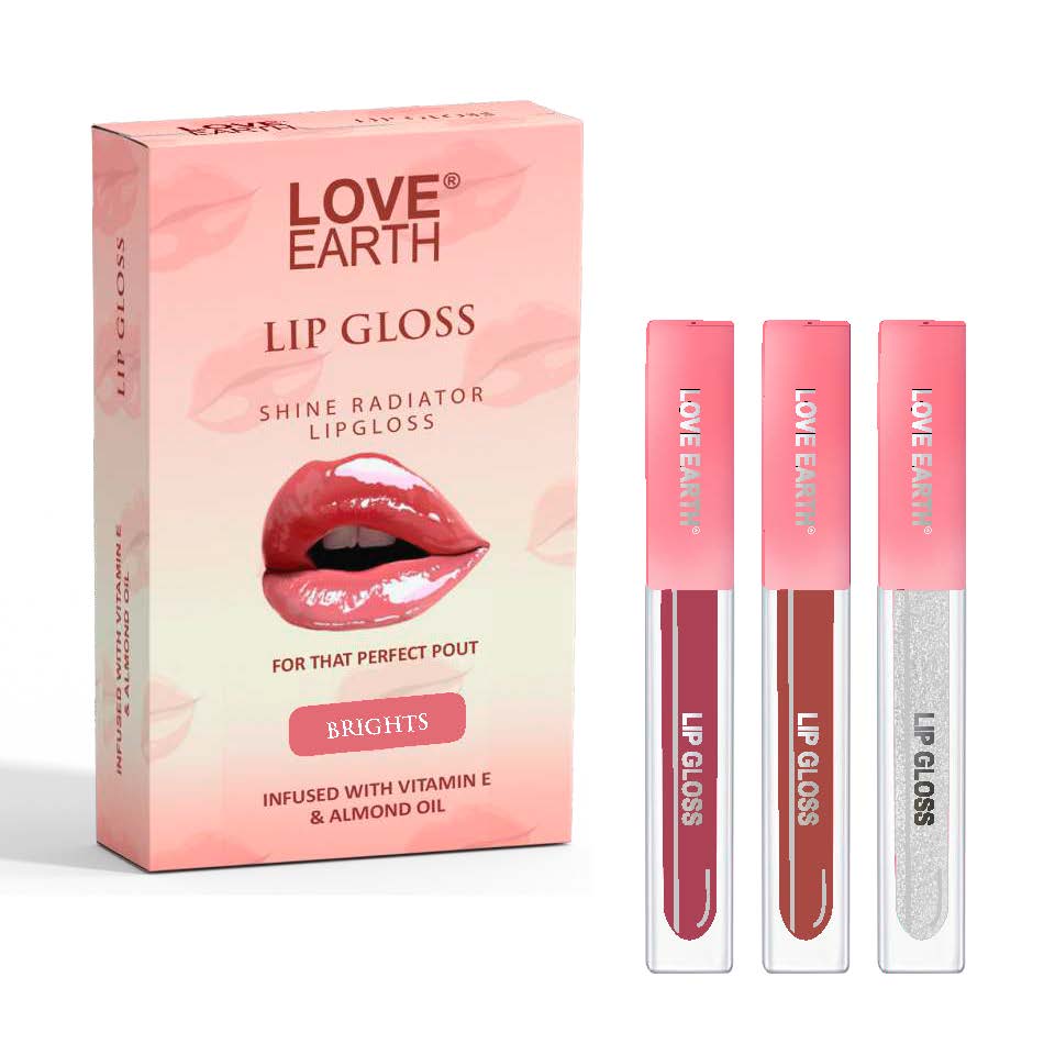 Love Earth Liquid Lip Gloss Brights - Pack of 3