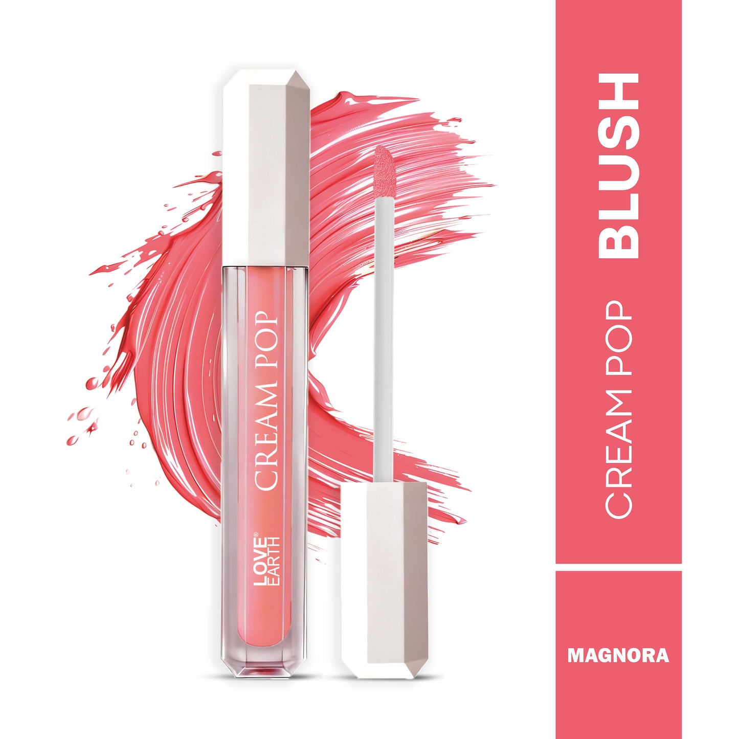 Love Earth Cream Pop Blush - Magnora| Hyaluronic Acid | Smooth, Lightweight, Long-Lasting | Dewy Finish, Easily Blendable| Everyday Natural Glow | Suitable for All Skin Types -2ML