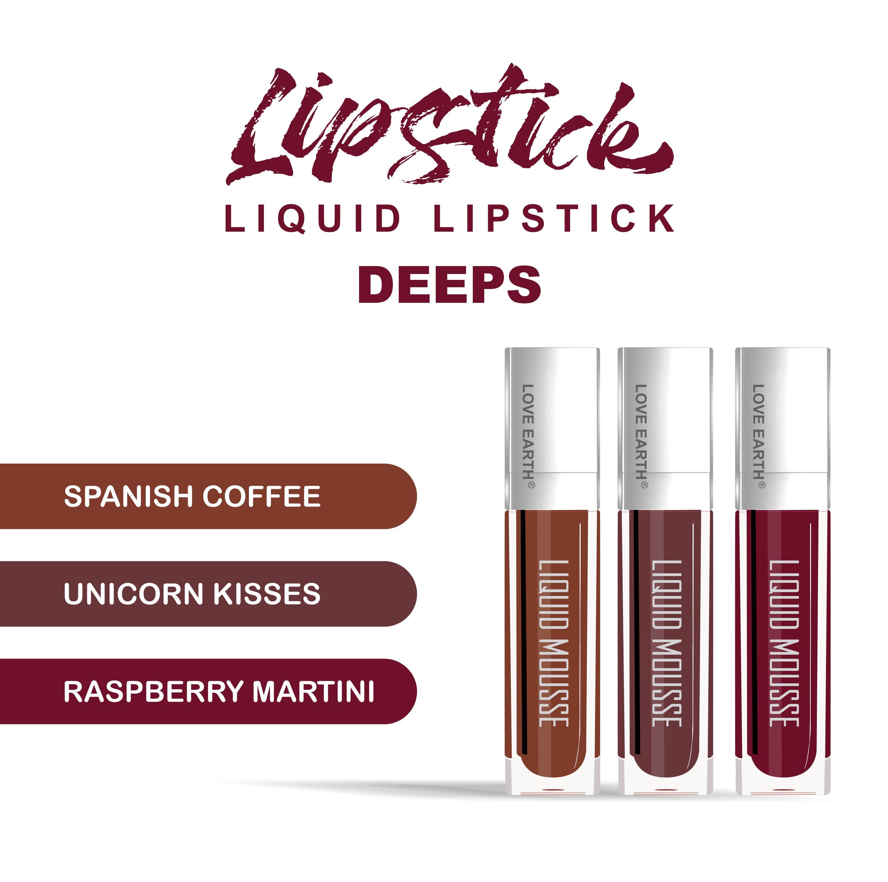Liquid Mousse Lipstick Deeps- Pack Of 3