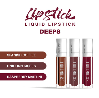 Liquid Mousse Lipstick Deeps- Pack Of 3