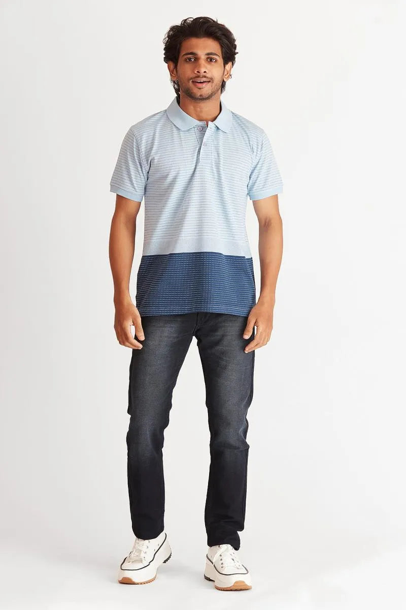 Cotton Colorblock Polo T-shirt for Men - Bearstand (Style cot002020) - Multicolor