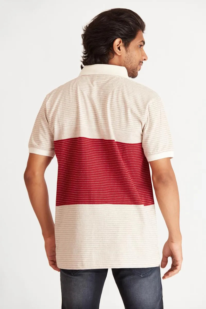 Men's Cotton Striped Polo T-shirt - Bearstand (Style cot002023) - Multicolor