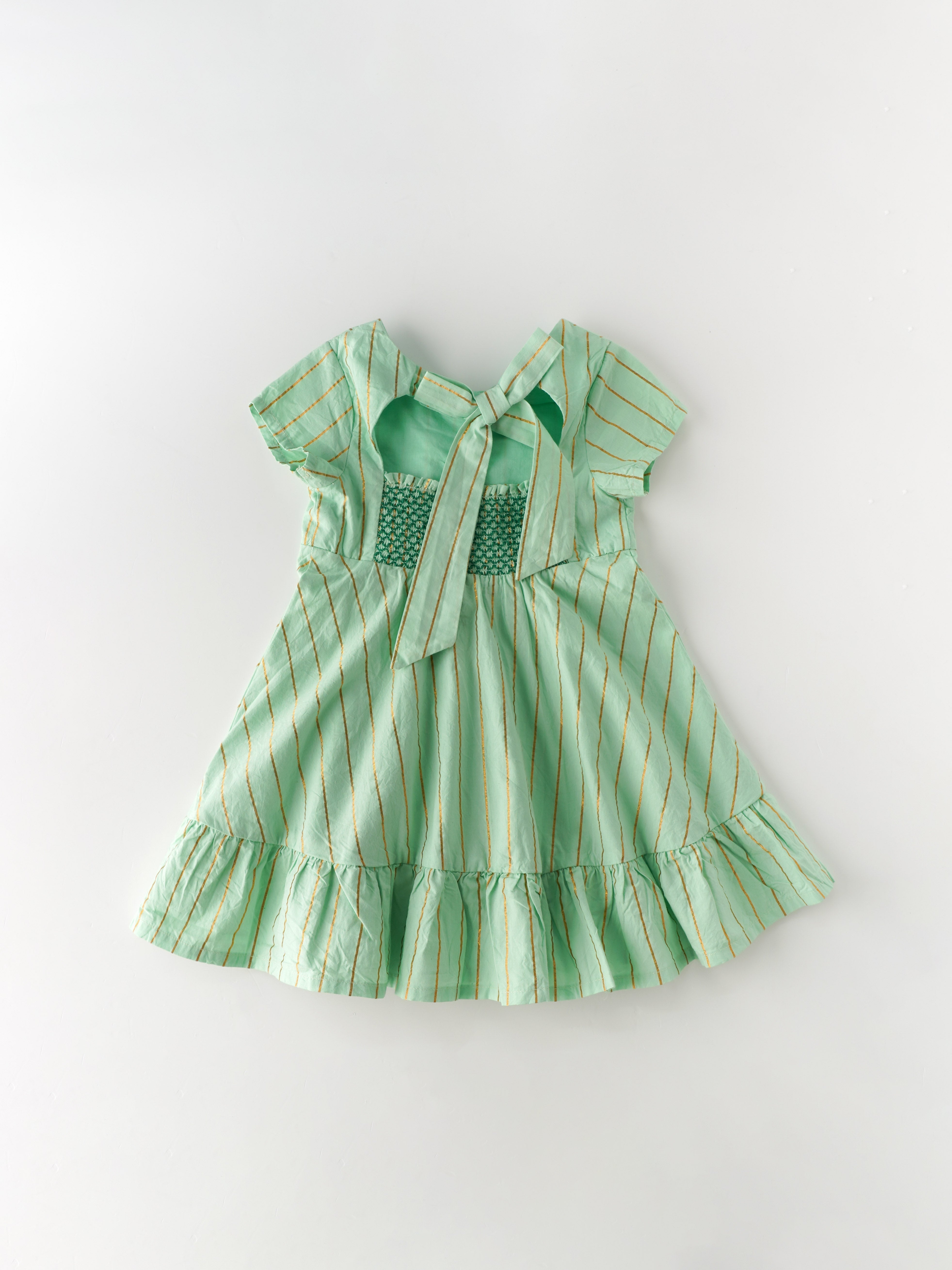 Popees Striped Back Open Frock (1-8 Years) for Girls - Image 2