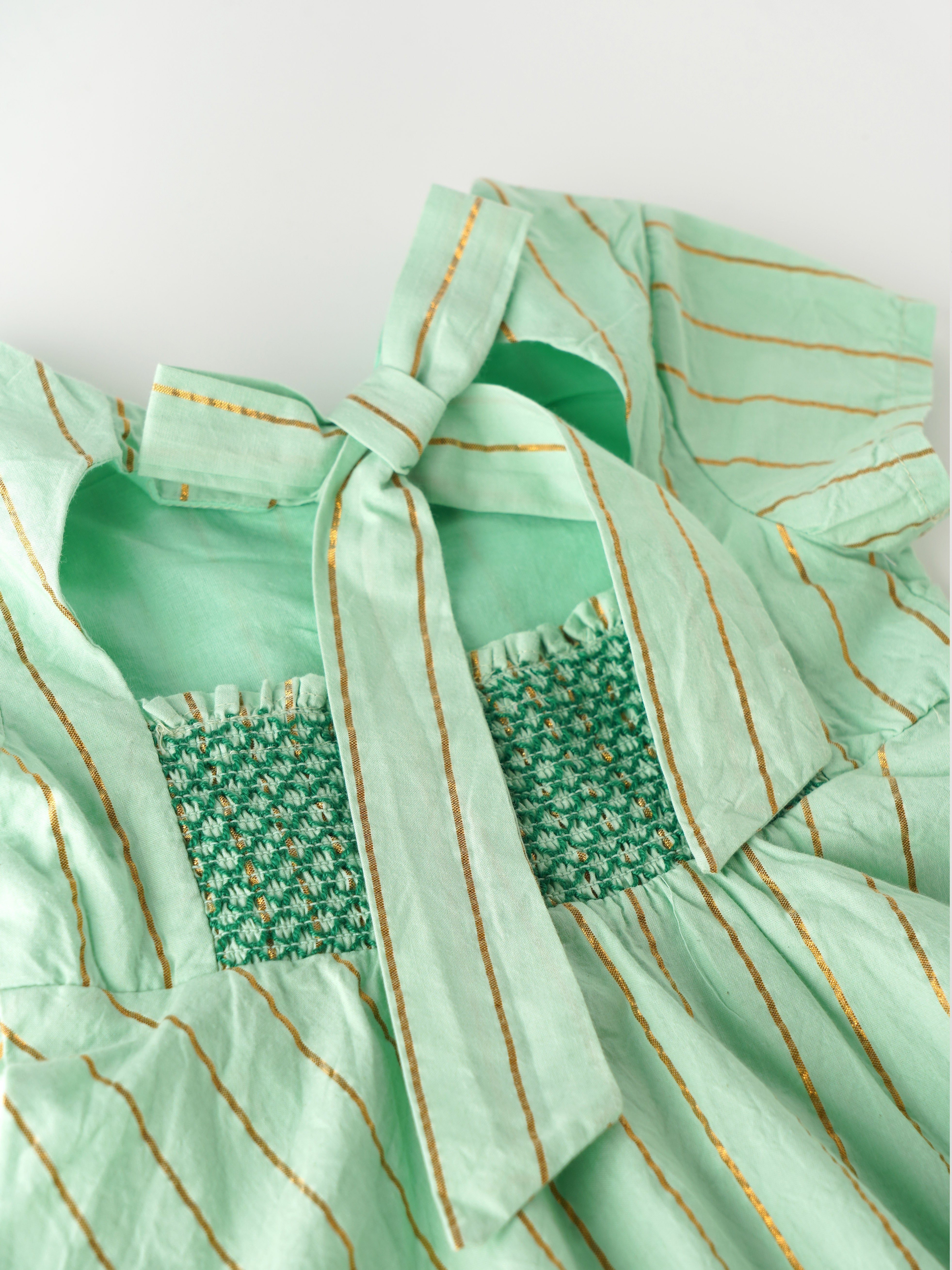 Popees Striped Back Open Frock (1-8 Years) for Girls - Image 3