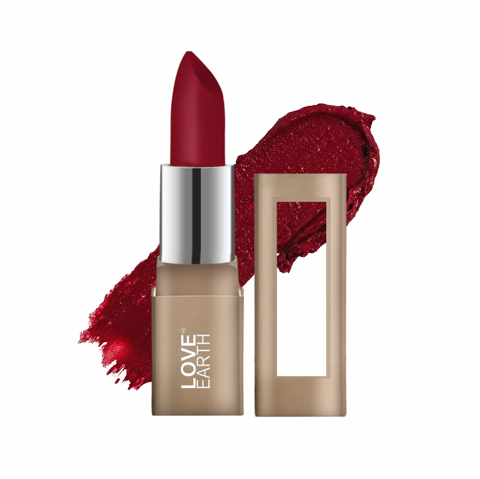 Love Earth Satin Matte Lipstick - Jaggery | Lightweight | Long-Lasting Wear,Lips Moisturised | Satin Creamy-Matte Finish |3.5G
