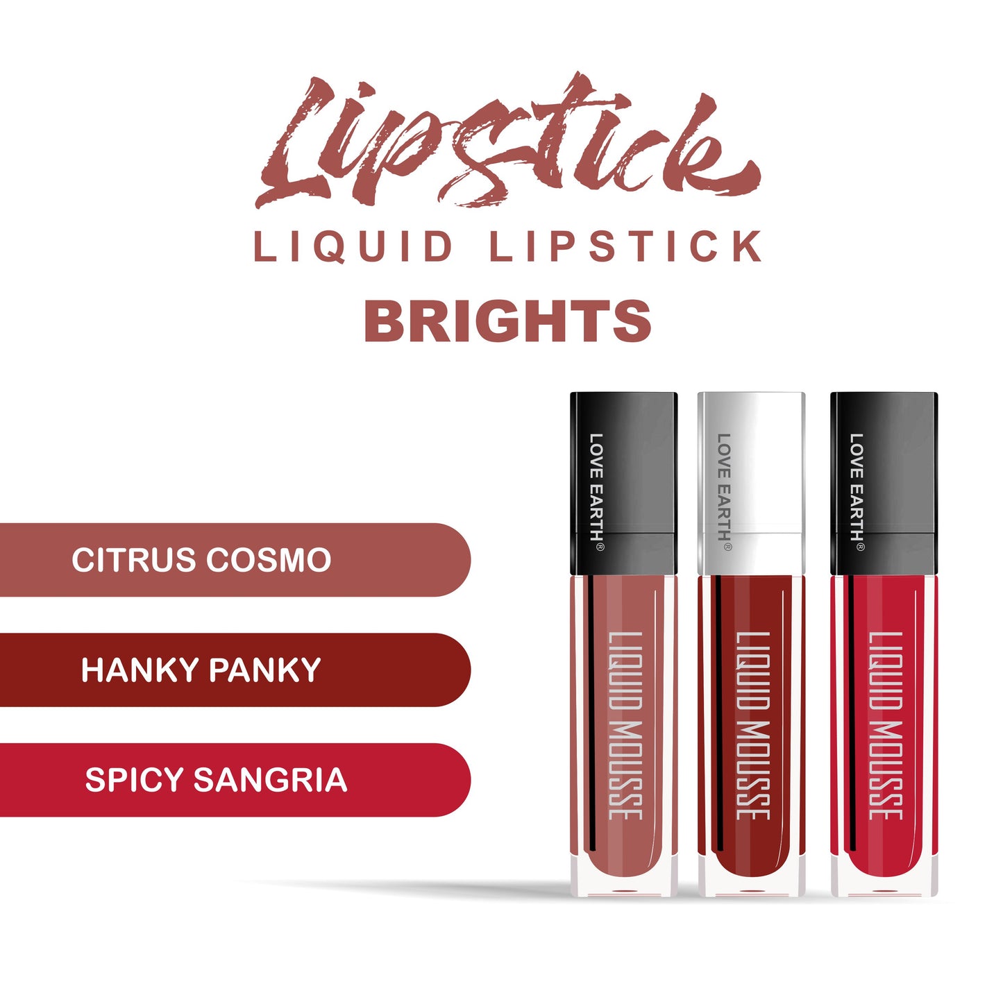 Liquid Mousse Lipstick Brights- Pack Of 3