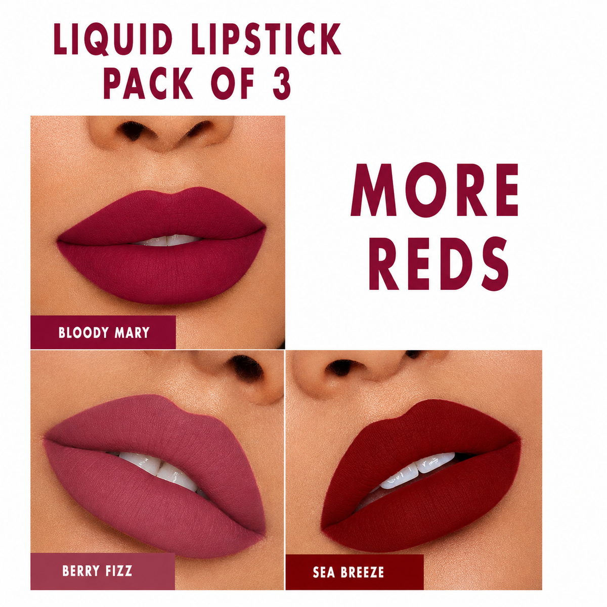 Love Earth Liquid Mousse Matte Lipstick - Mini Combo Pack of 3 (1.5 ml x 3)