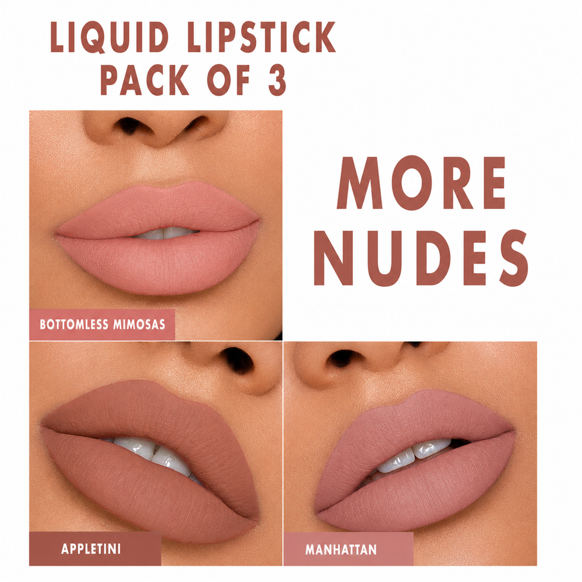 Love Earth Liquid Mousse Matte Lipstick - Mini Combo Pack of 3 (1.5 ml x 3)