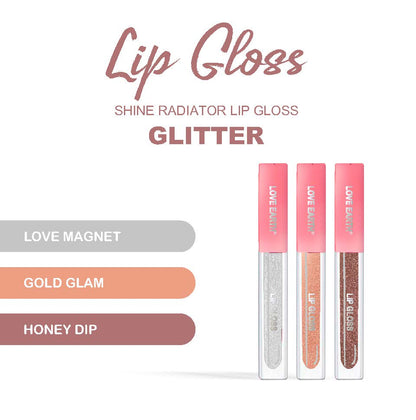 Love Earth Liquid Lip Gloss Glitter - Pack of 3