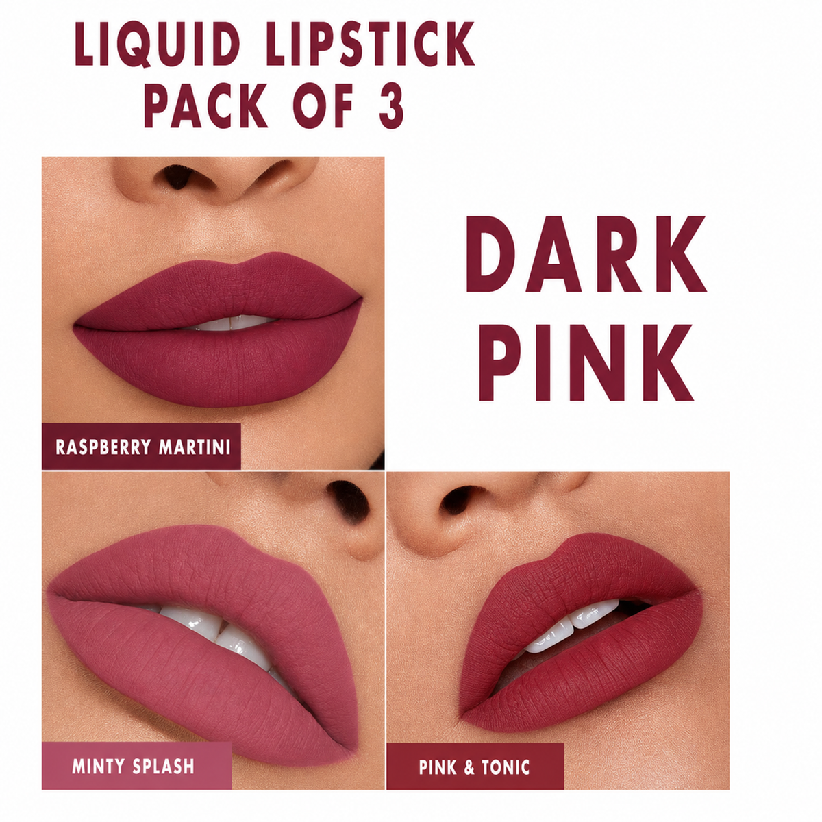 Love Earth Liquid Mousse Matte Lipstick - Mini Combo Pack of 3 (1.5 ml x 3)