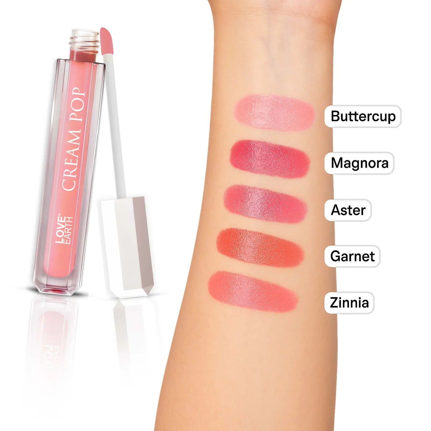 Love Earth Cream Pop Blush - Pack of 5 | Hyaluronic Acid | Smooth, Lightweight, Long-Lasting | Dewy Finish, Easily Blendable| Everyday Natural Glow | Suitable for All Skin Types - ( 2ML X 5 ) 10ML