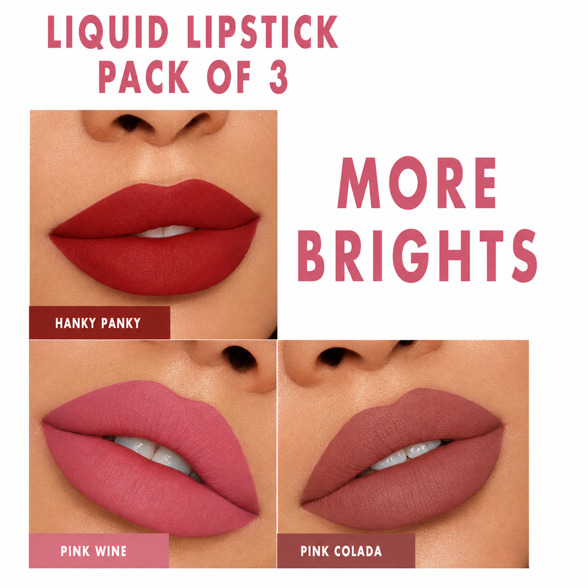 Love Earth Liquid Mousse Matte Lipstick - Mini Combo Pack of 3 (1.5 ml x 3)