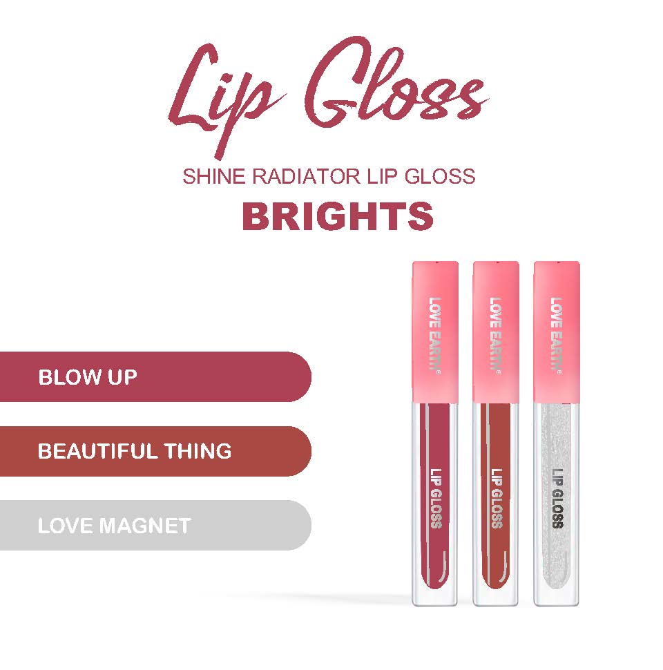 Love Earth Liquid Lip Gloss Brights - Pack of 3