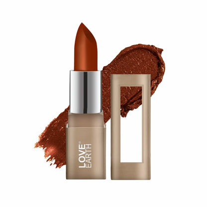 Love Earth Satin Matte Lipstick - Nutella | Lightweight | Long-Lasting Wear,Lips Moisturised | Satin Creamy-Matte Finish |3.5G