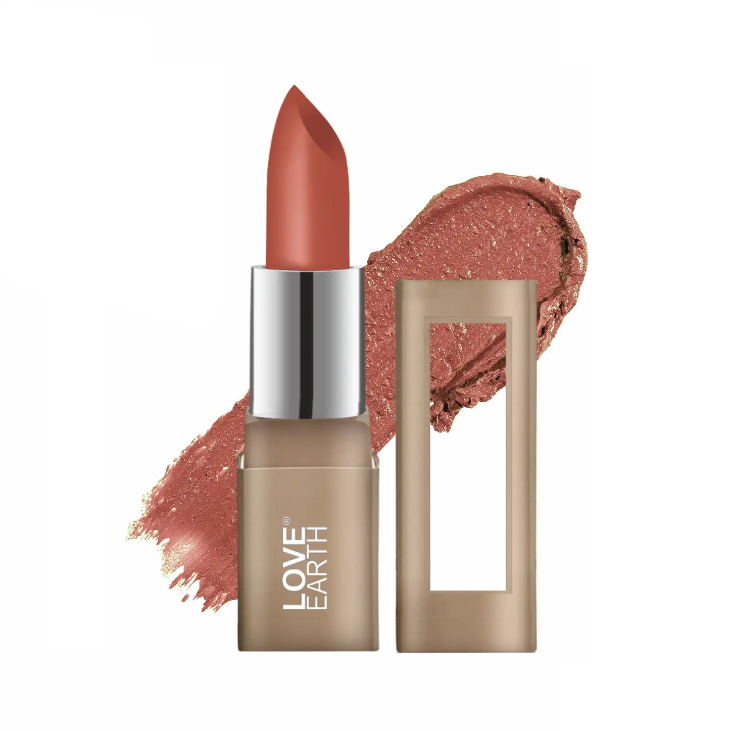 Love Earth Satin Matte Lipstick - Honey | Lightweight | Long-Lasting Wear,Lips Moisturised | Satin Creamy-Matte Finish |3.5G
