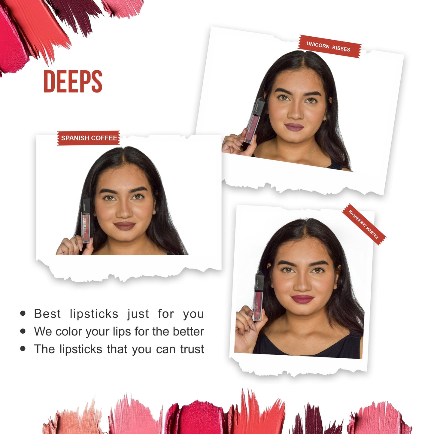 Liquid Mousse Lipstick Deeps- Pack Of 3