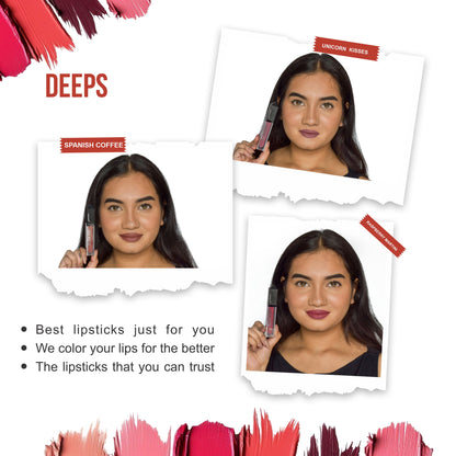 Liquid Mousse Lipstick Deeps- Pack Of 3