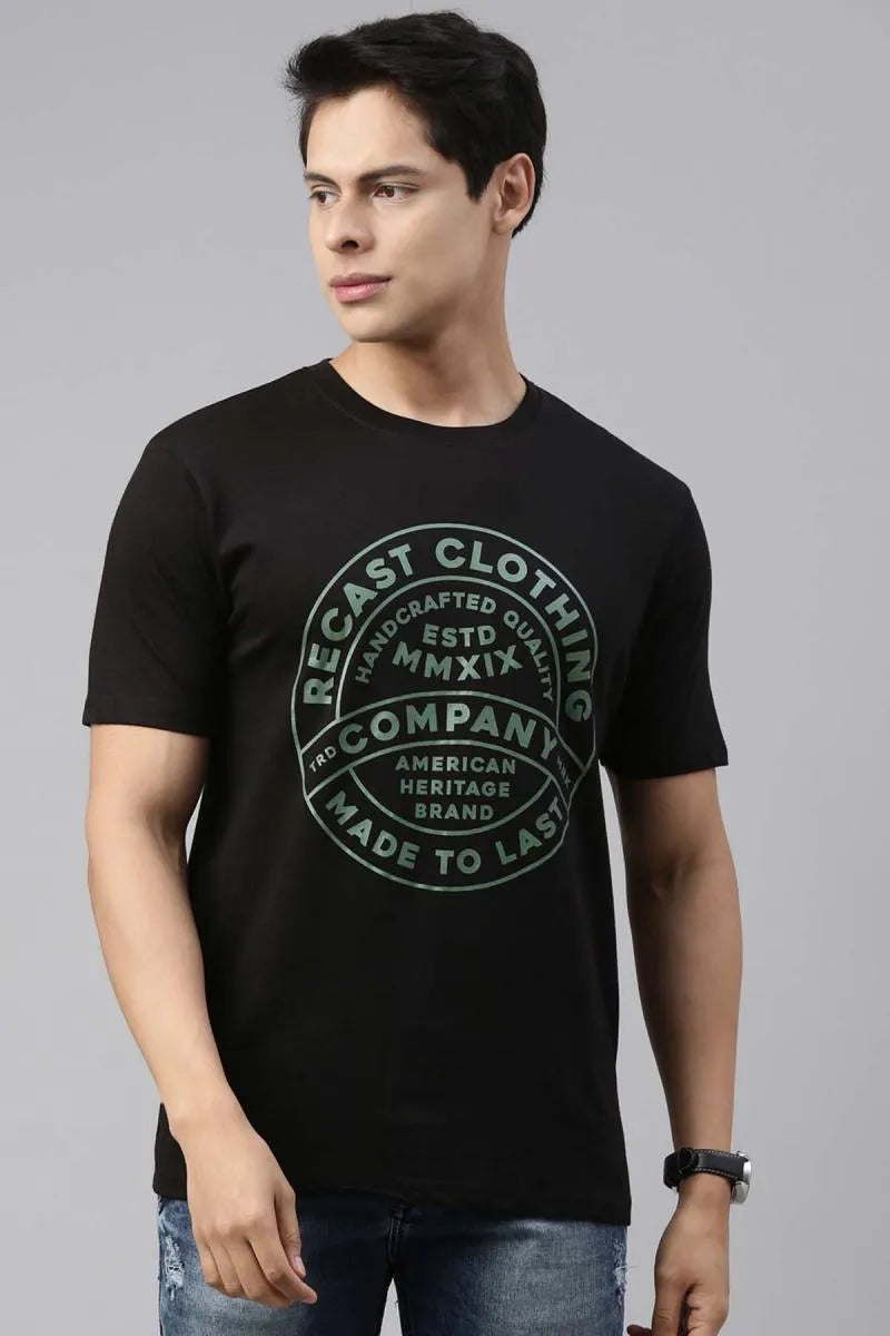 Cotton Graphic Print T-shirt for Men - Recast (Style cot003226)