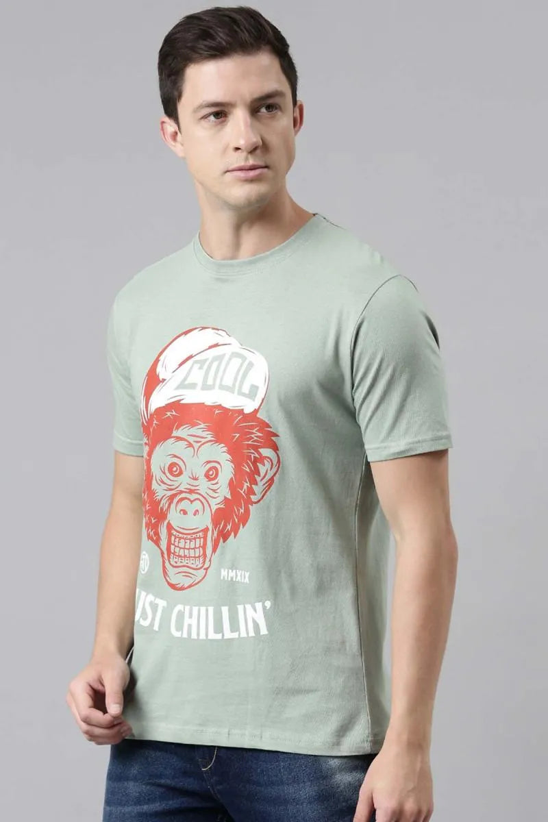 Cotton Graphic Print T-shirt for Men - Recast (Style cot003232)