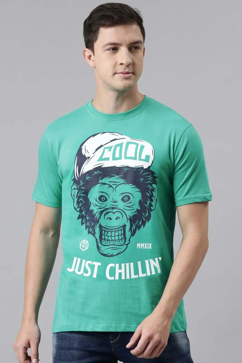 Cotton Graphic Print T-shirt for Men - Recast (Style cot003232)