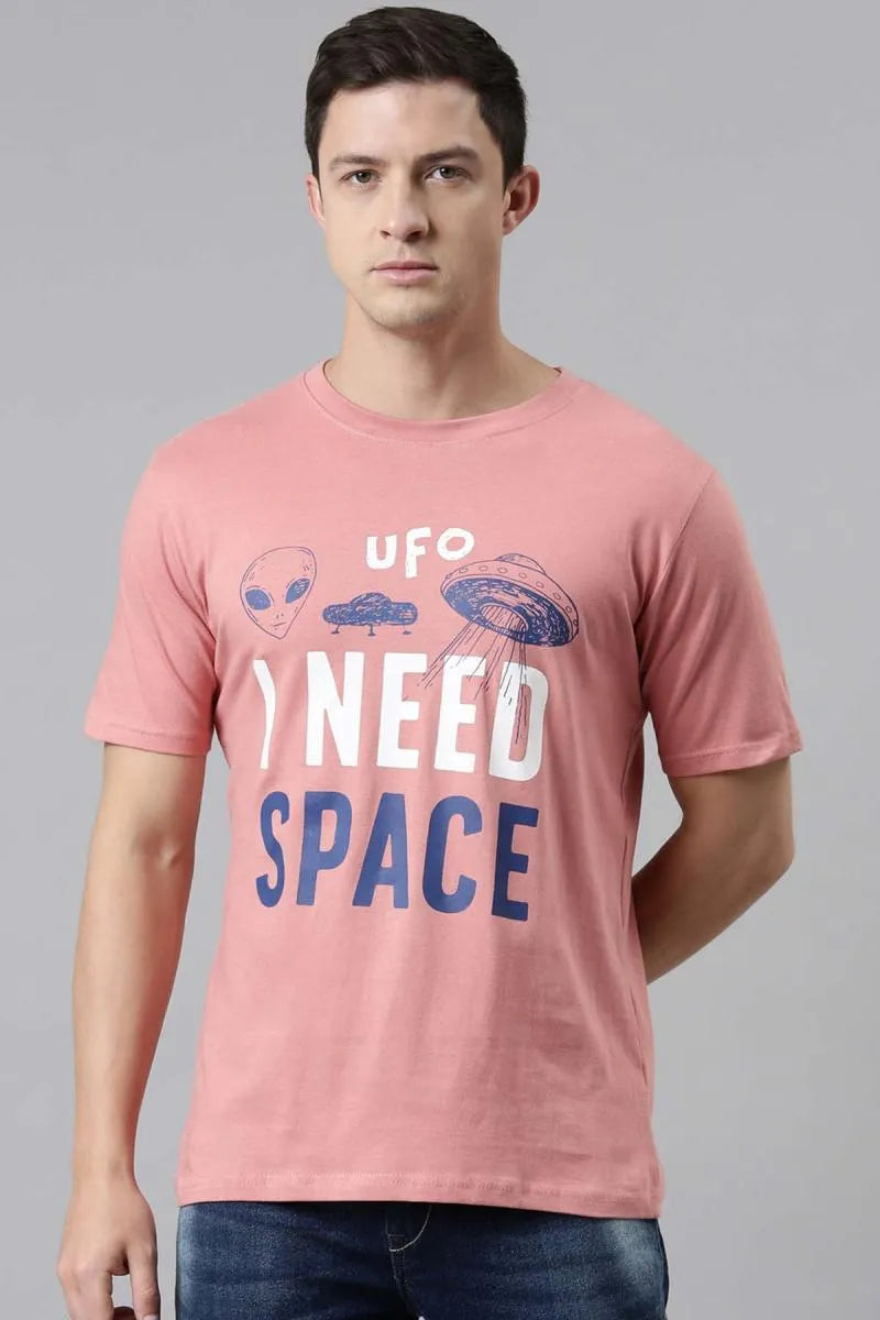 Men's Cotton Typographic Print T-shirt - Recast (Style cot003233)