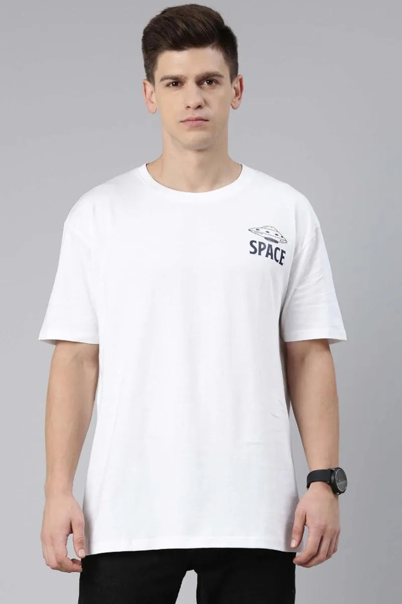 Graphic Printed Oversized T-shirt for Men - White