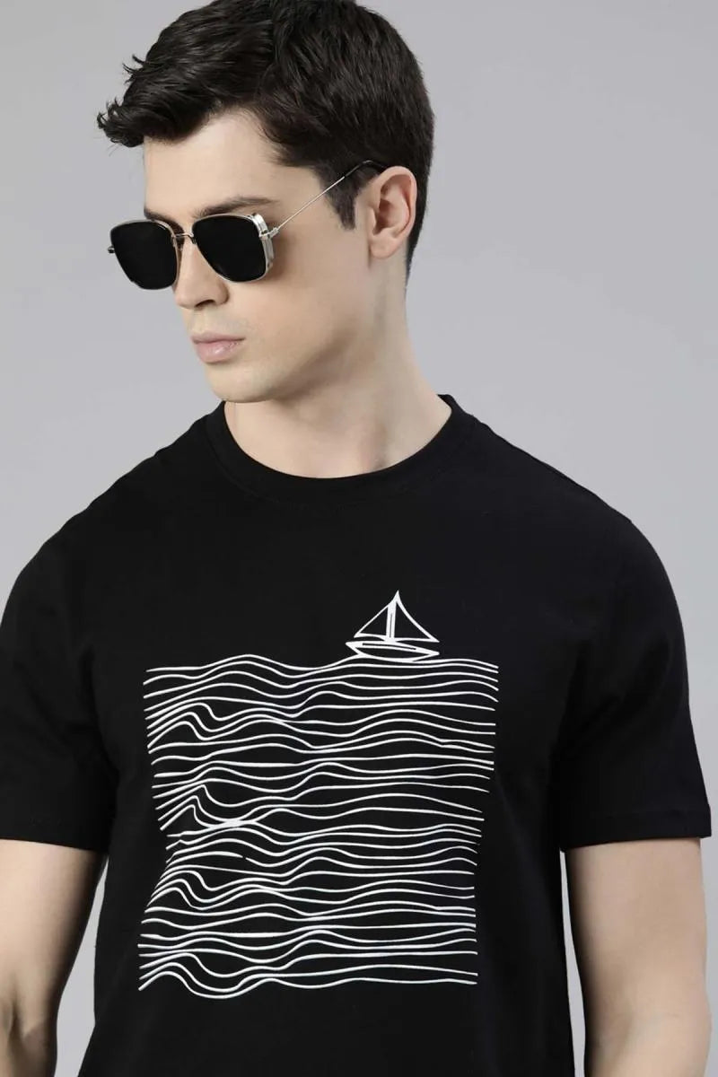 Cotton Graphic Print T-shirt for Men - Recast (Style cot003241)