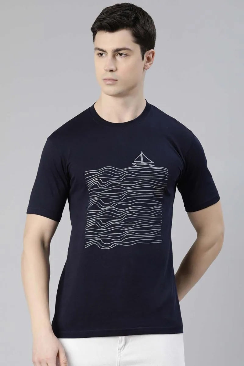 Cotton Graphic Print T-shirt for Men - Recast (Style cot003241)