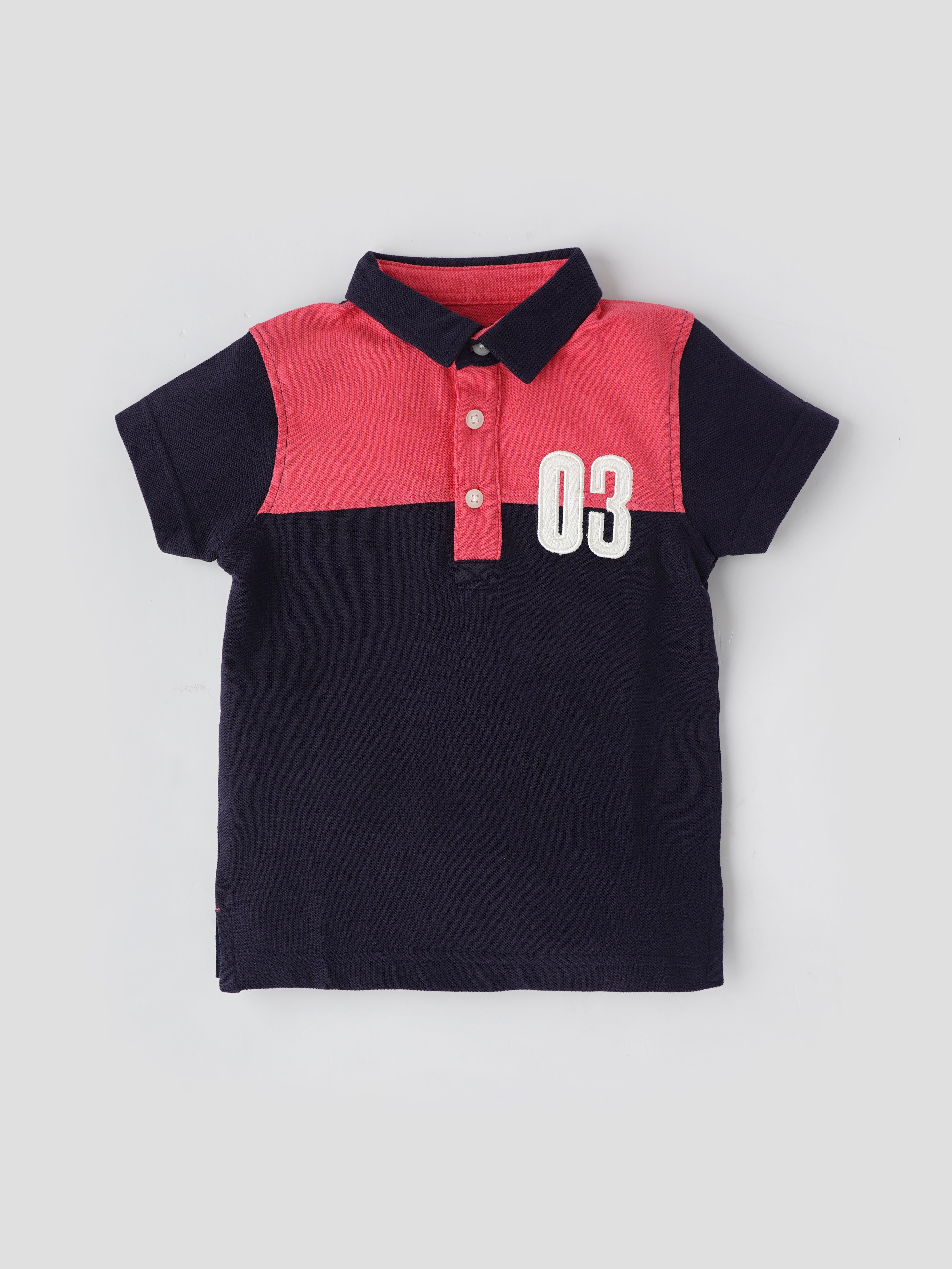 Popees Front Half Open Half Sleeve T Shirt (1-8 Years) for Boys - Image 1