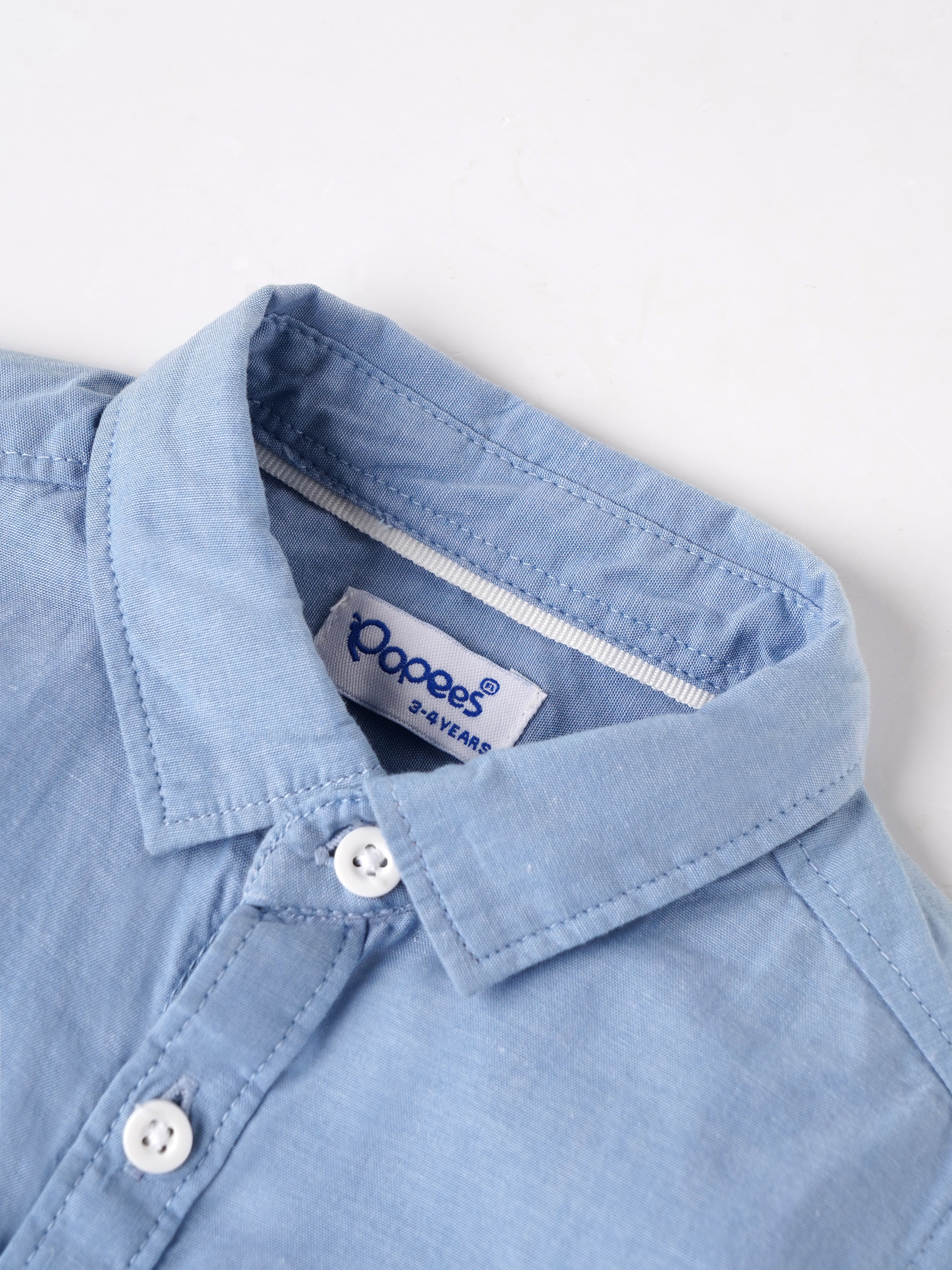 Popees Baby Boys Full Sleeve Cotton Shirt| Light Blue| 1-7 Years - Image 2