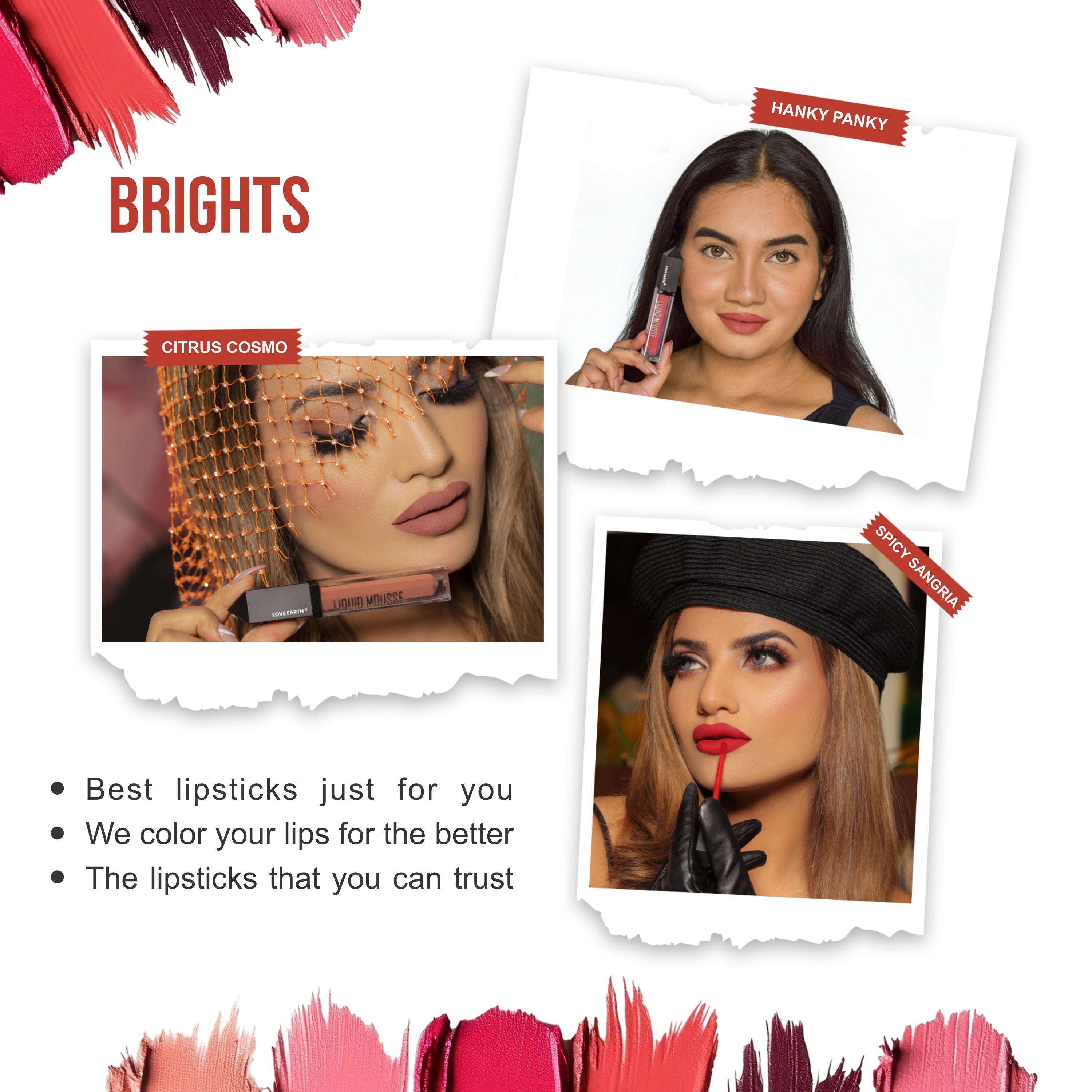 Liquid Mousse Lipstick Brights- Pack Of 3