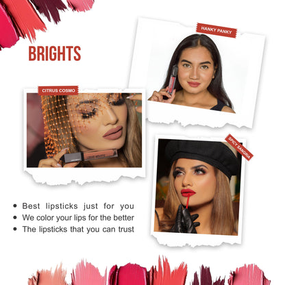 Liquid Mousse Lipstick Brights- Pack Of 3