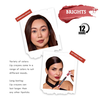 Love Earth Lip Crayon Non-Transfer Lipstick Brights - Pack Of 2