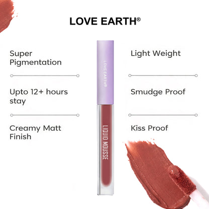 Love Earth Liquid Mousse Lipstick 3.O - Pack Of 9 Loveearth.in