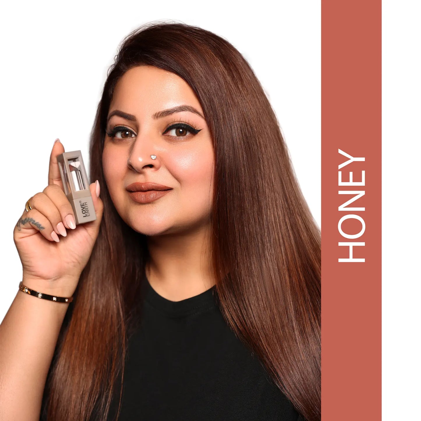 Love Earth Satin Matte Lipstick - Honey | Lightweight | Long-Lasting Wear,Lips Moisturised | Satin Creamy-Matte Finish |3.5G