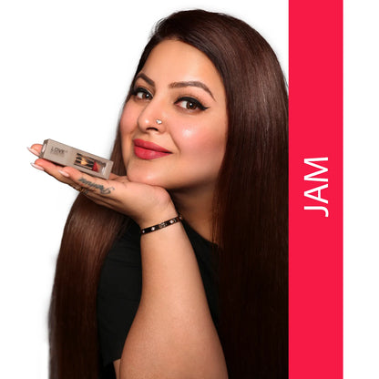 Love Earth Satin Matte Lipstick - Jam | Lightweight | Long-Lasting Wear,Lips Moisturised | Satin Creamy-Matte Finish |3.5G