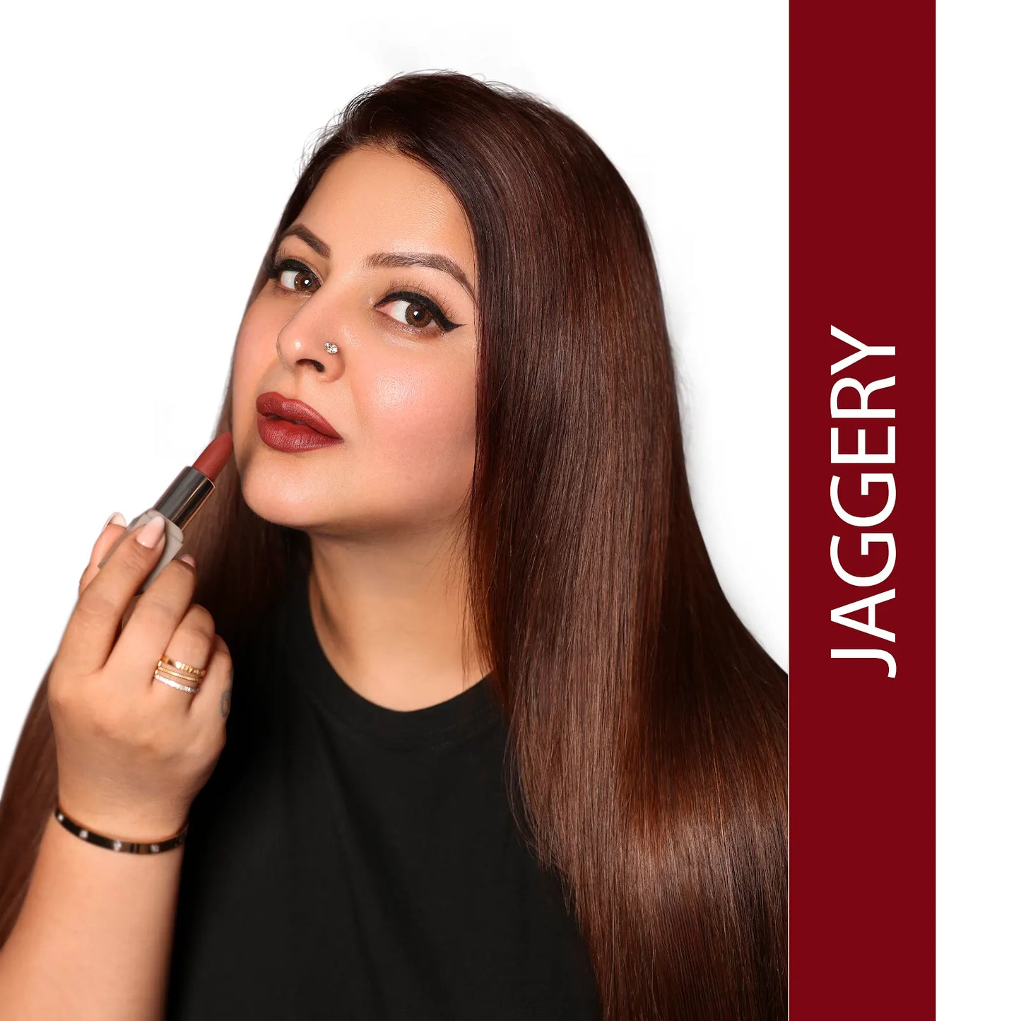 Love Earth Satin Matte Lipstick - Jaggery | Lightweight | Long-Lasting Wear,Lips Moisturised | Satin Creamy-Matte Finish |3.5G