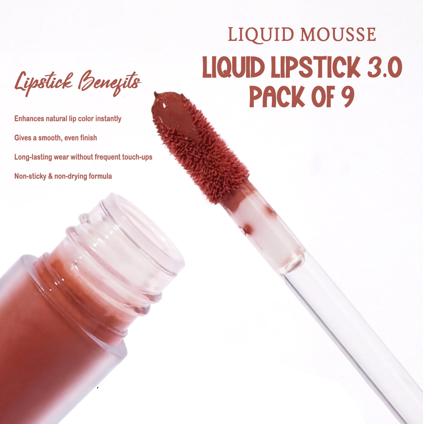 Love Earth Liquid Mousse Lipstick 3.O - Pack Of 9 Loveearth.in