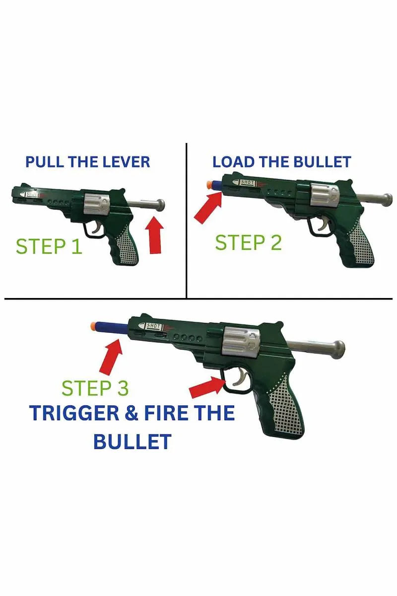 Soft Blaster Bullet Dart Shooting Toy With 3 Safe Foam Bullets With Army Man