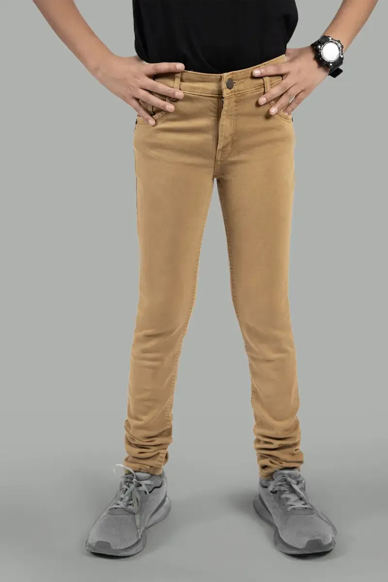Slim Fit Casual Jeans for Boy - Beige - View 1