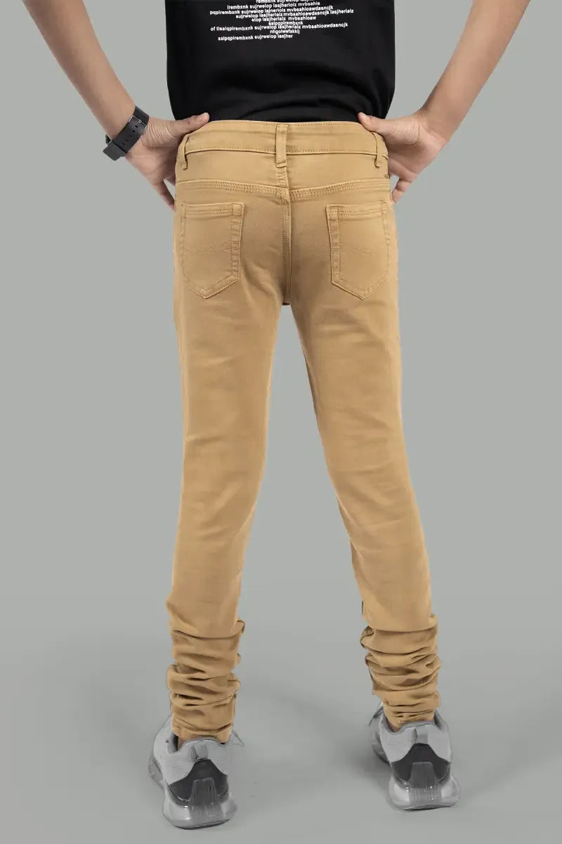 Slim Fit Casual Jeans for Boy - Beige - View 3