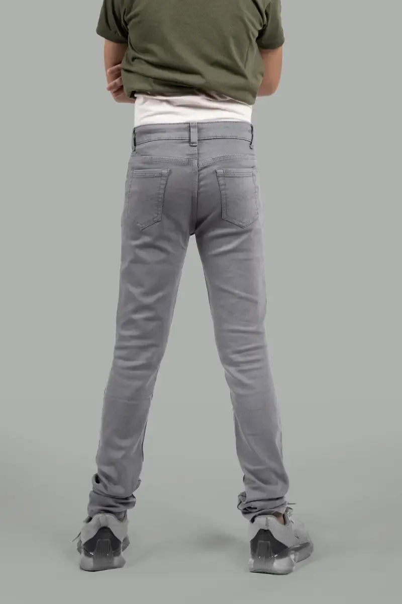 Slim Fit Casual Jeans for Boy - Dark Grey - View 9