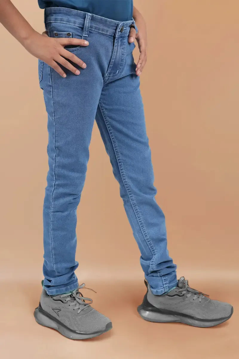 Slim Fit Casual Jeans for Boy - Stone Blue - View 17